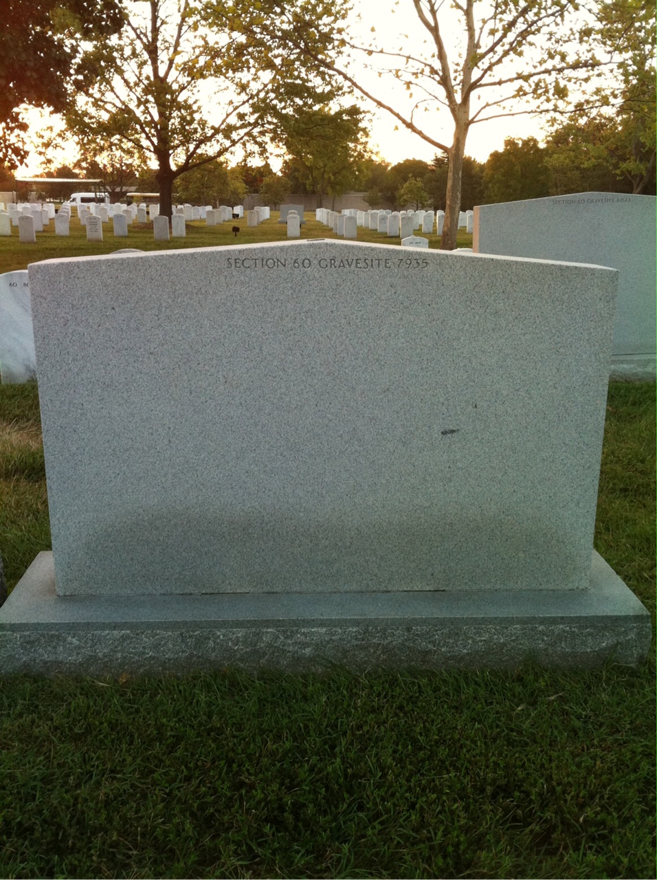 Back of headstone — Kenneth Mckenney