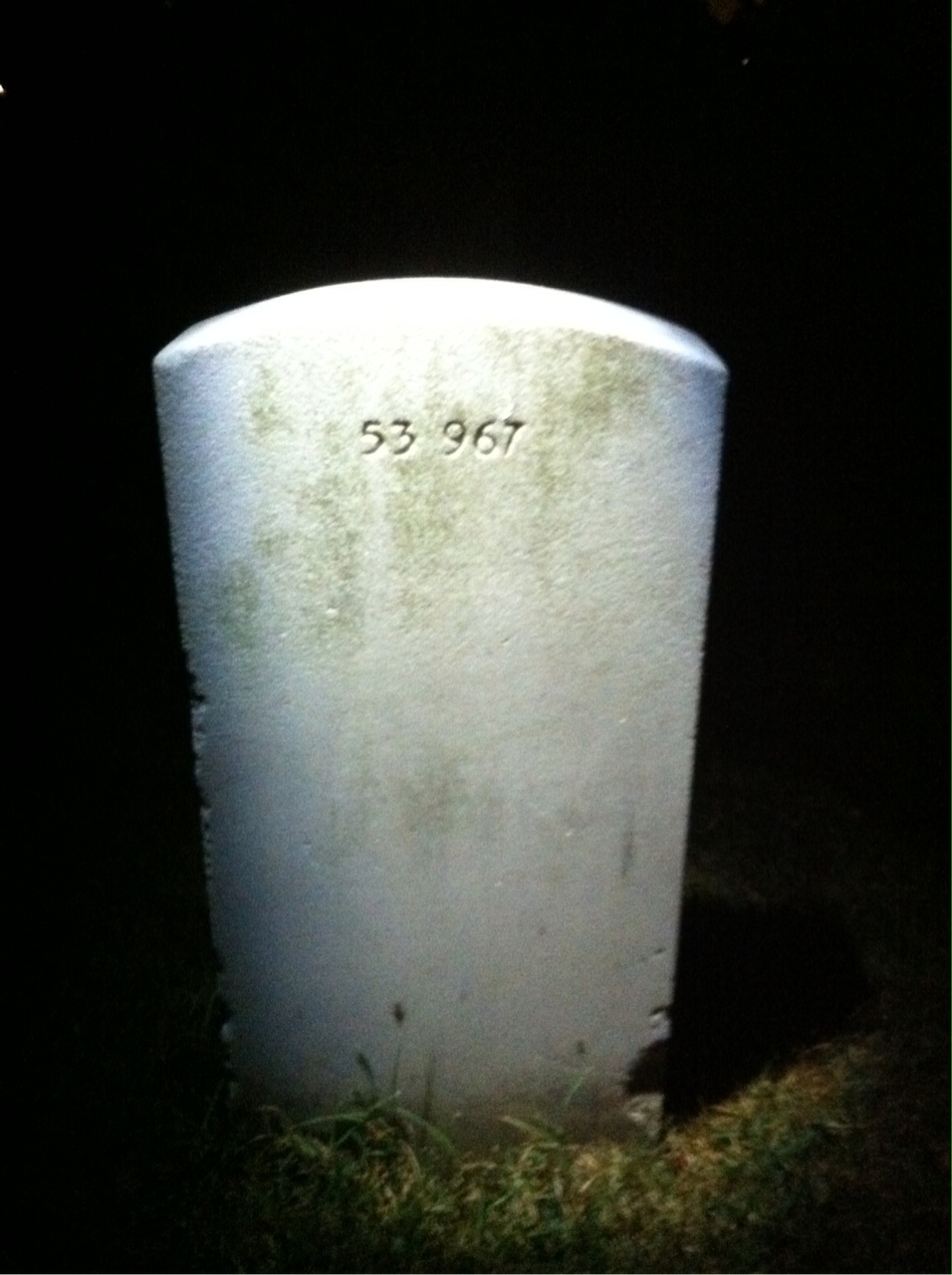 Back of headstone — Leon Benson