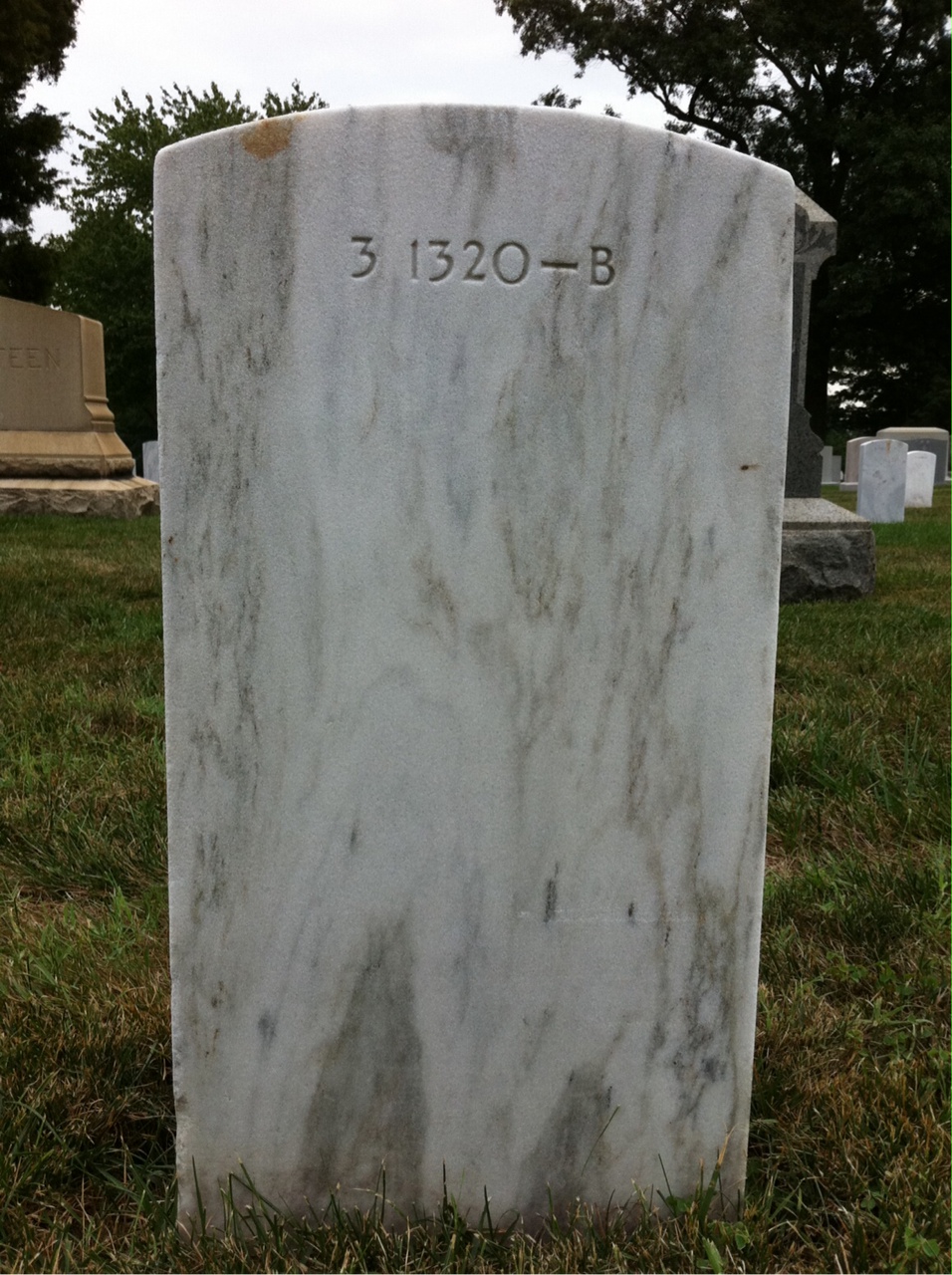 Back of headstone — Mary Benson