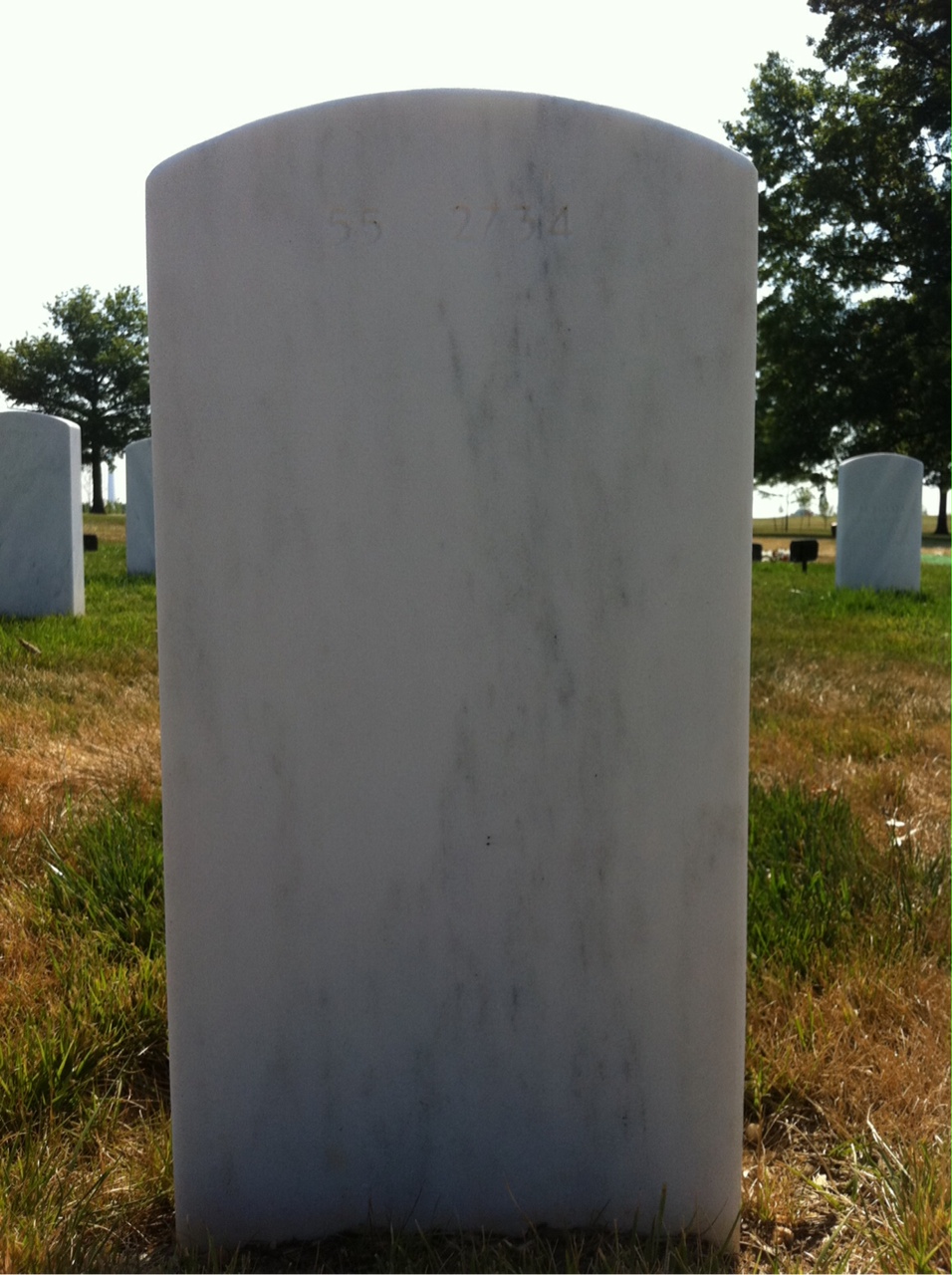 Back of headstone — Orville Barr