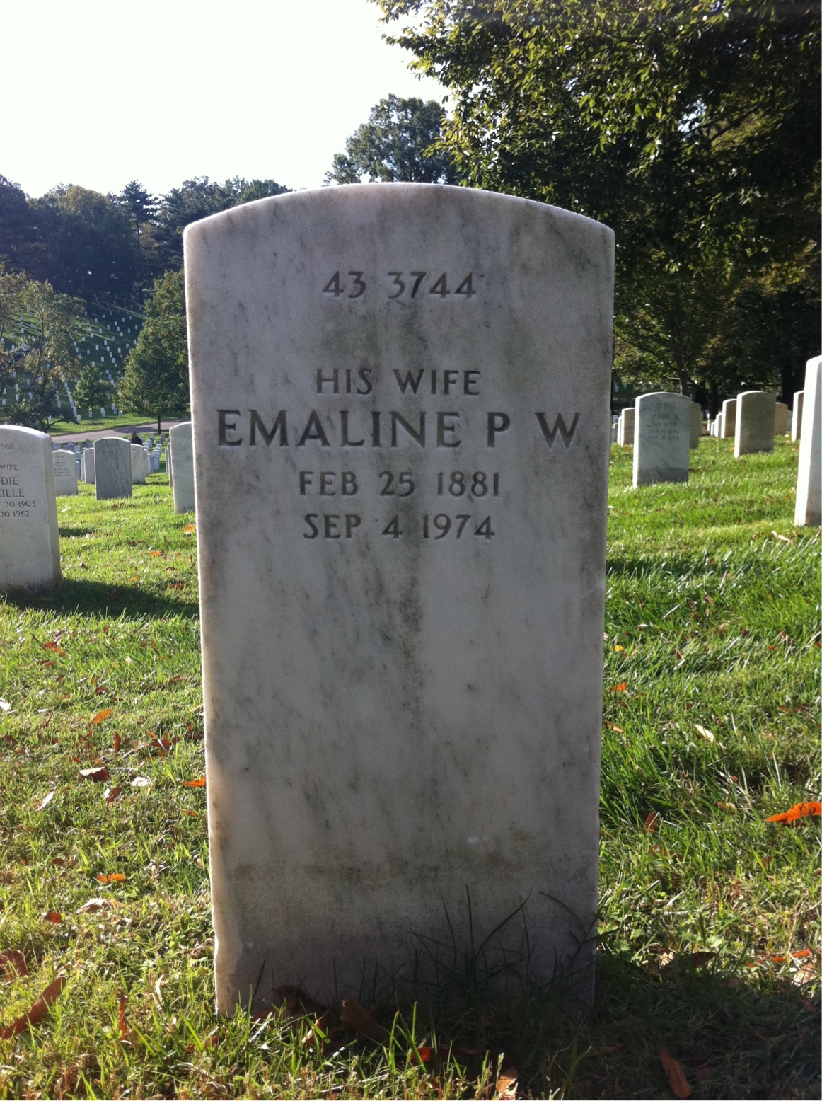 Back of headstone — Alfred Crenshaw