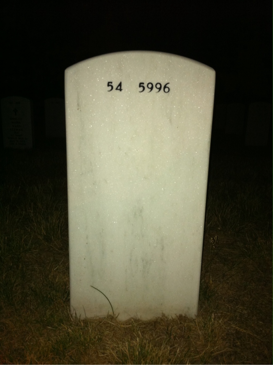 Back of headstone — John Jones