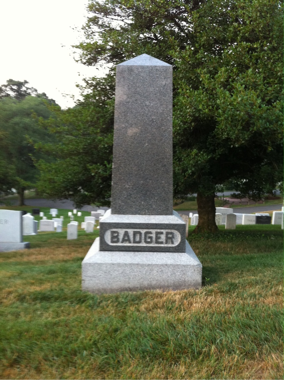 Back of headstone — Margaret Badger