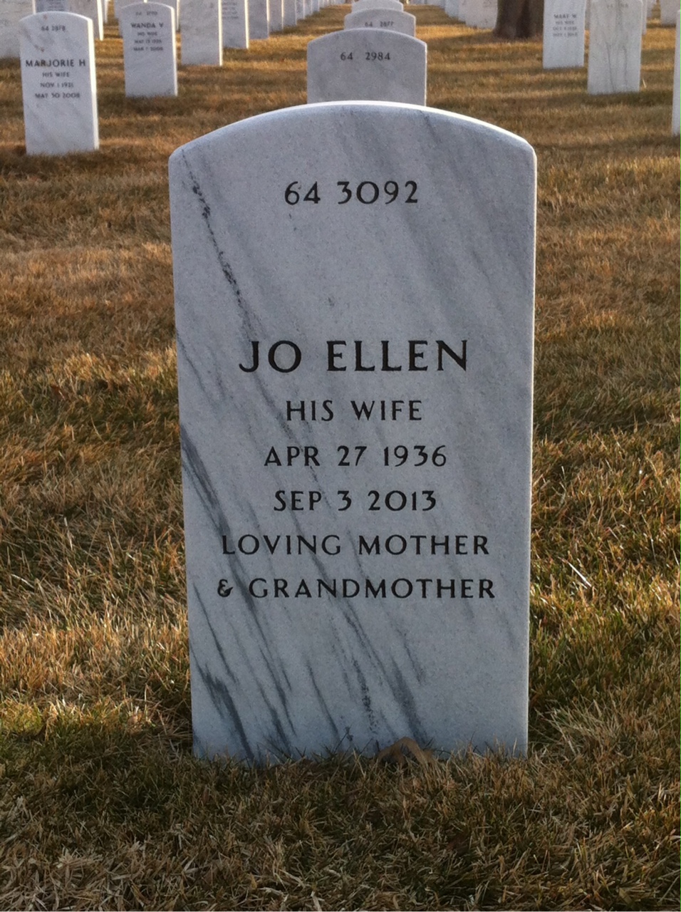 Back of headstone — Charles Thomas