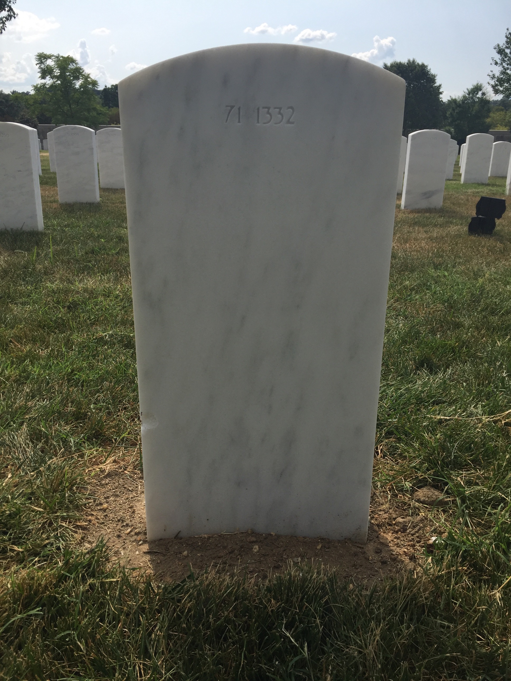 Back of headstone — William John Wallace