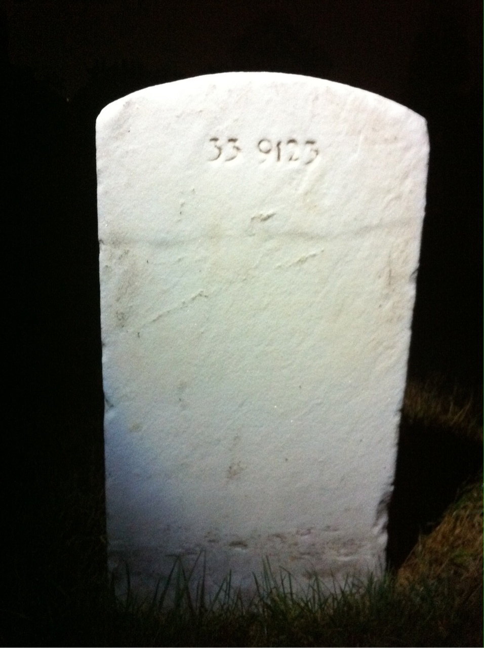 Back of headstone — Mary Aldrich