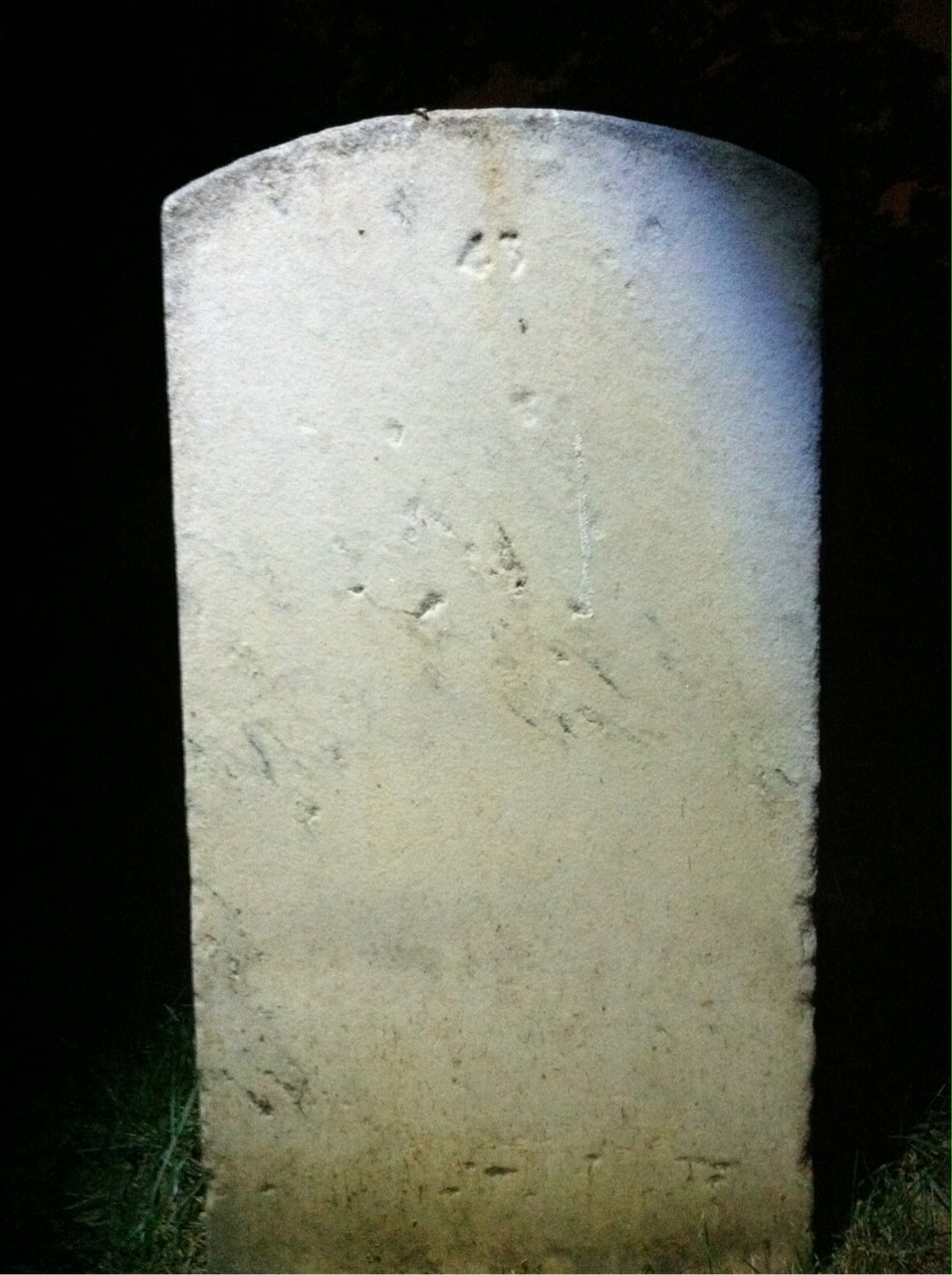 Back of headstone — Joe Moore