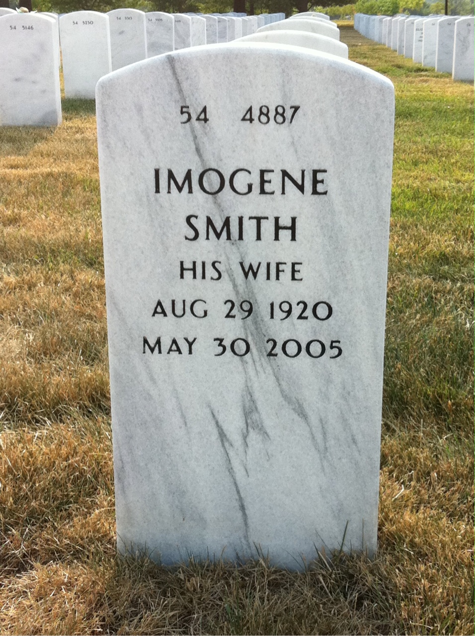 Back of headstone — Erwin Mitchell