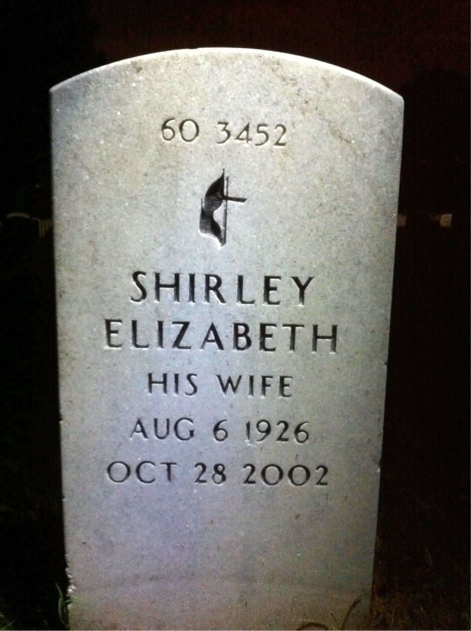 Back of headstone — Benton Montgomery