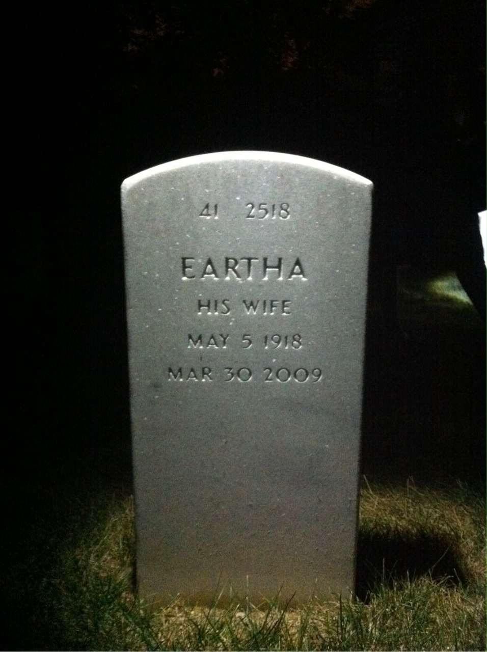 Back of headstone — Willie Agee