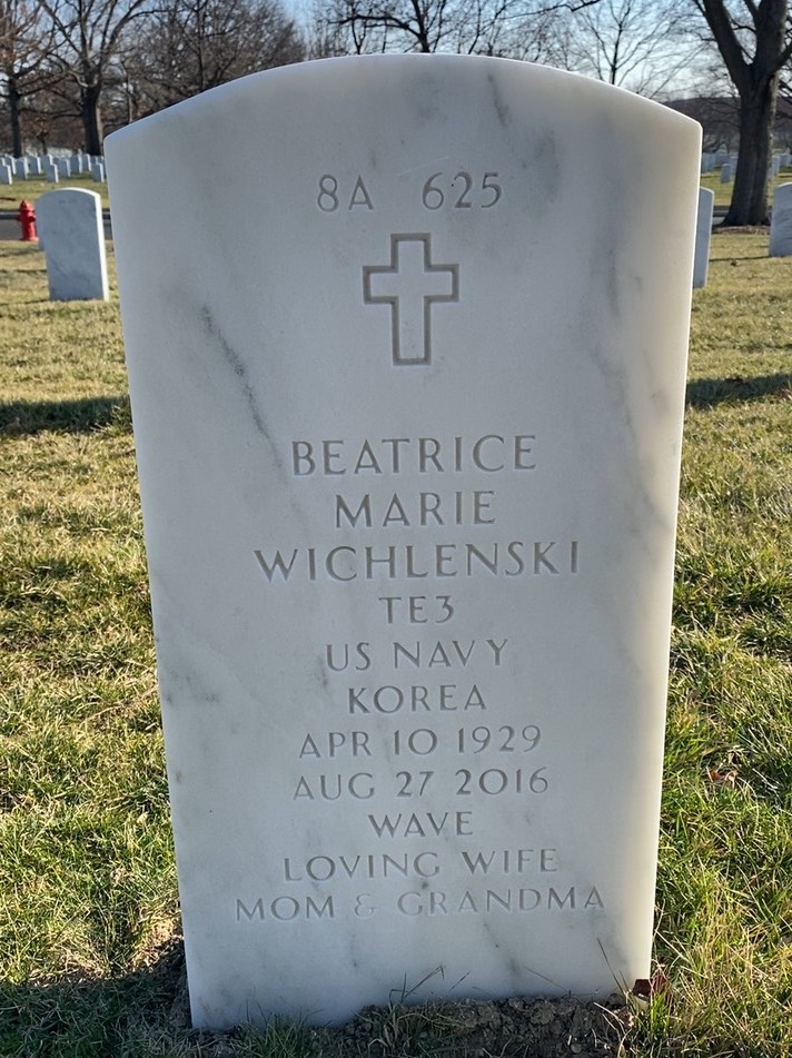 Back of headstone — William Paul Wichlenski