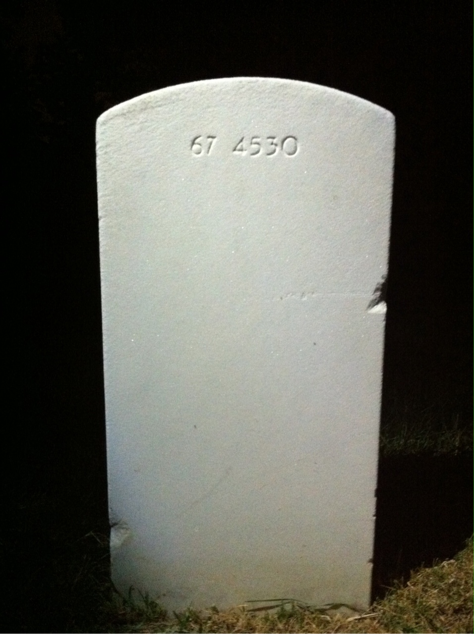 Back of headstone — William James Cooper