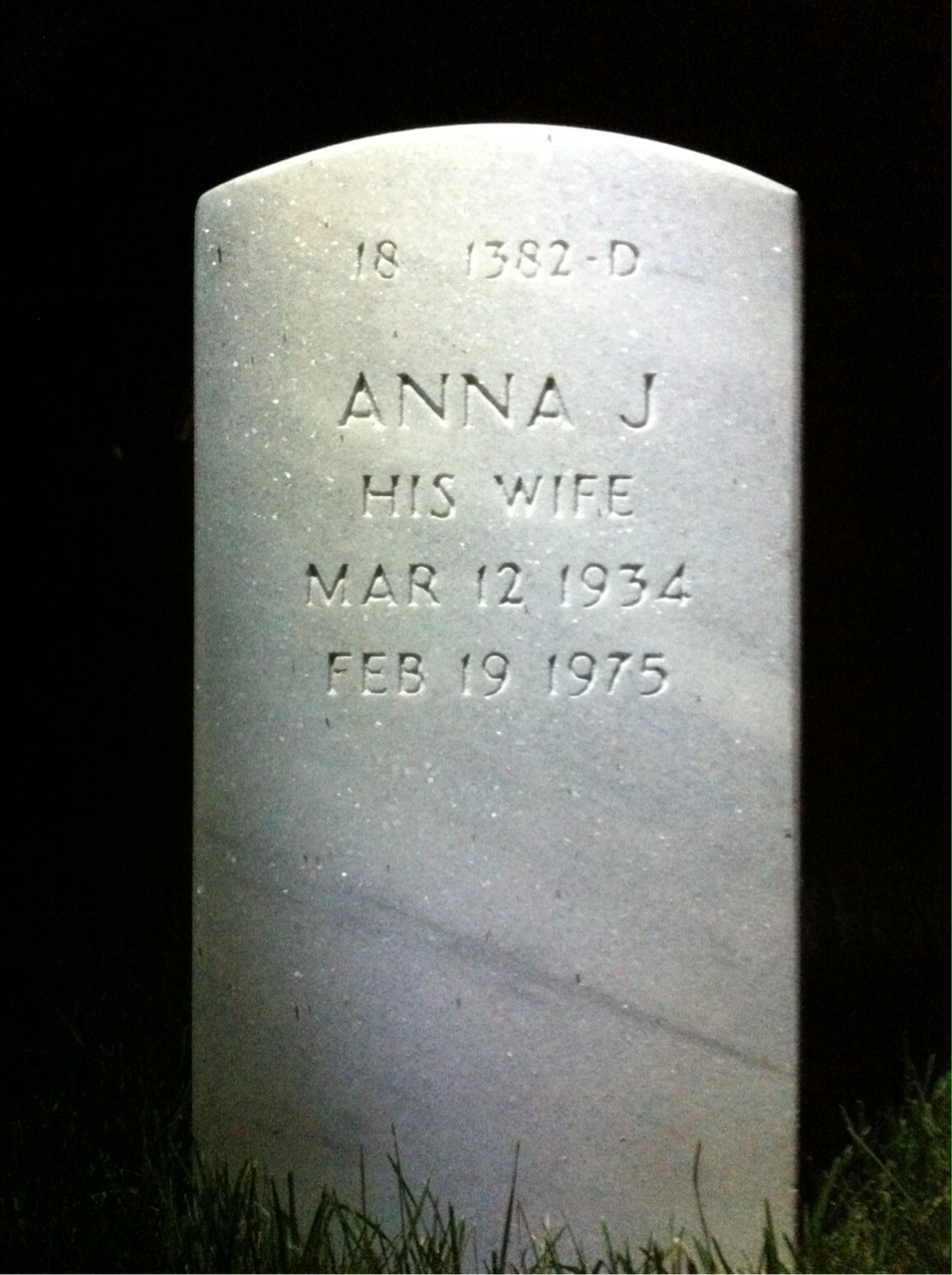 Back of headstone — Eugene Walden
