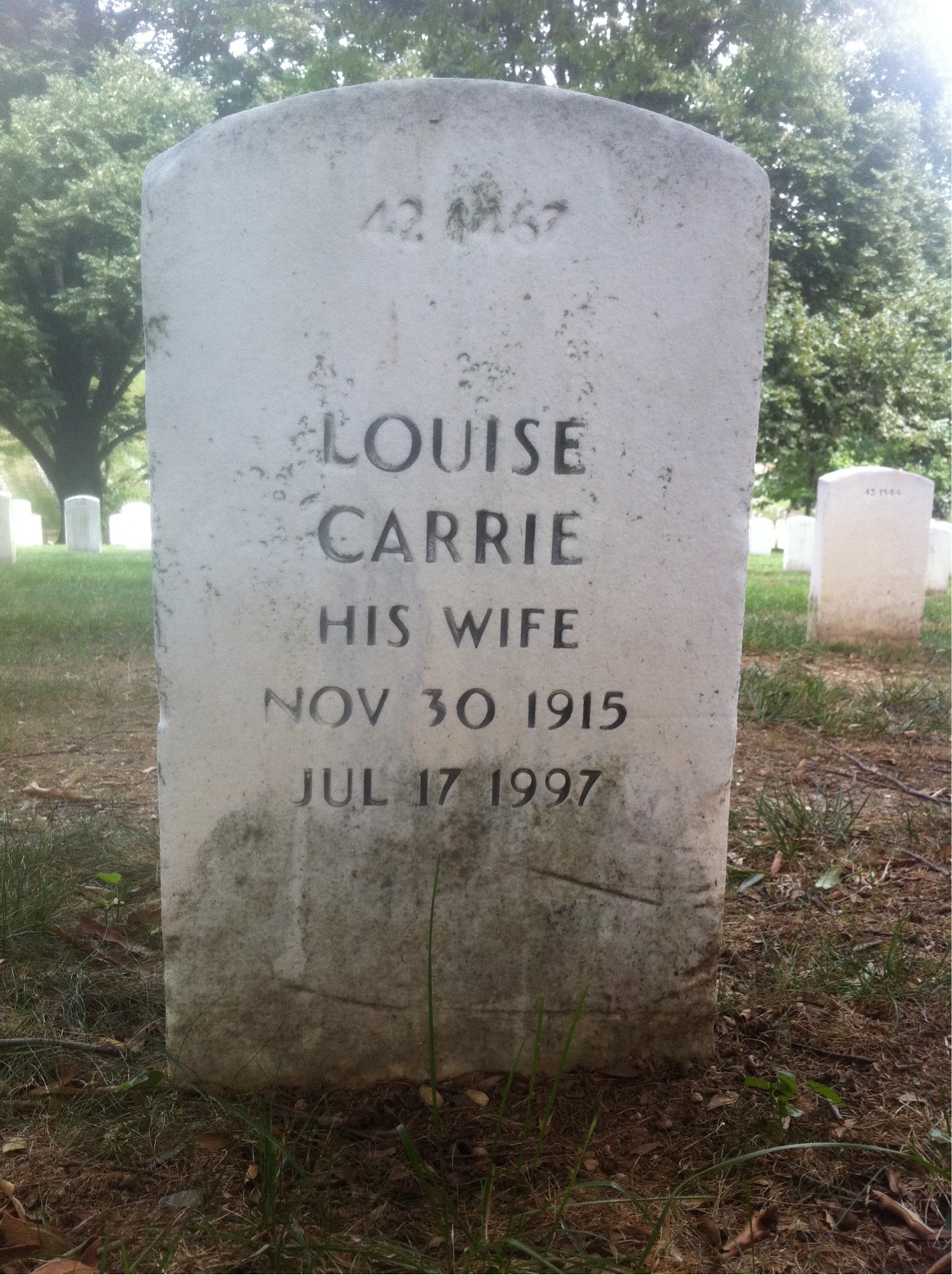 Back of headstone — Elmer Mockabee