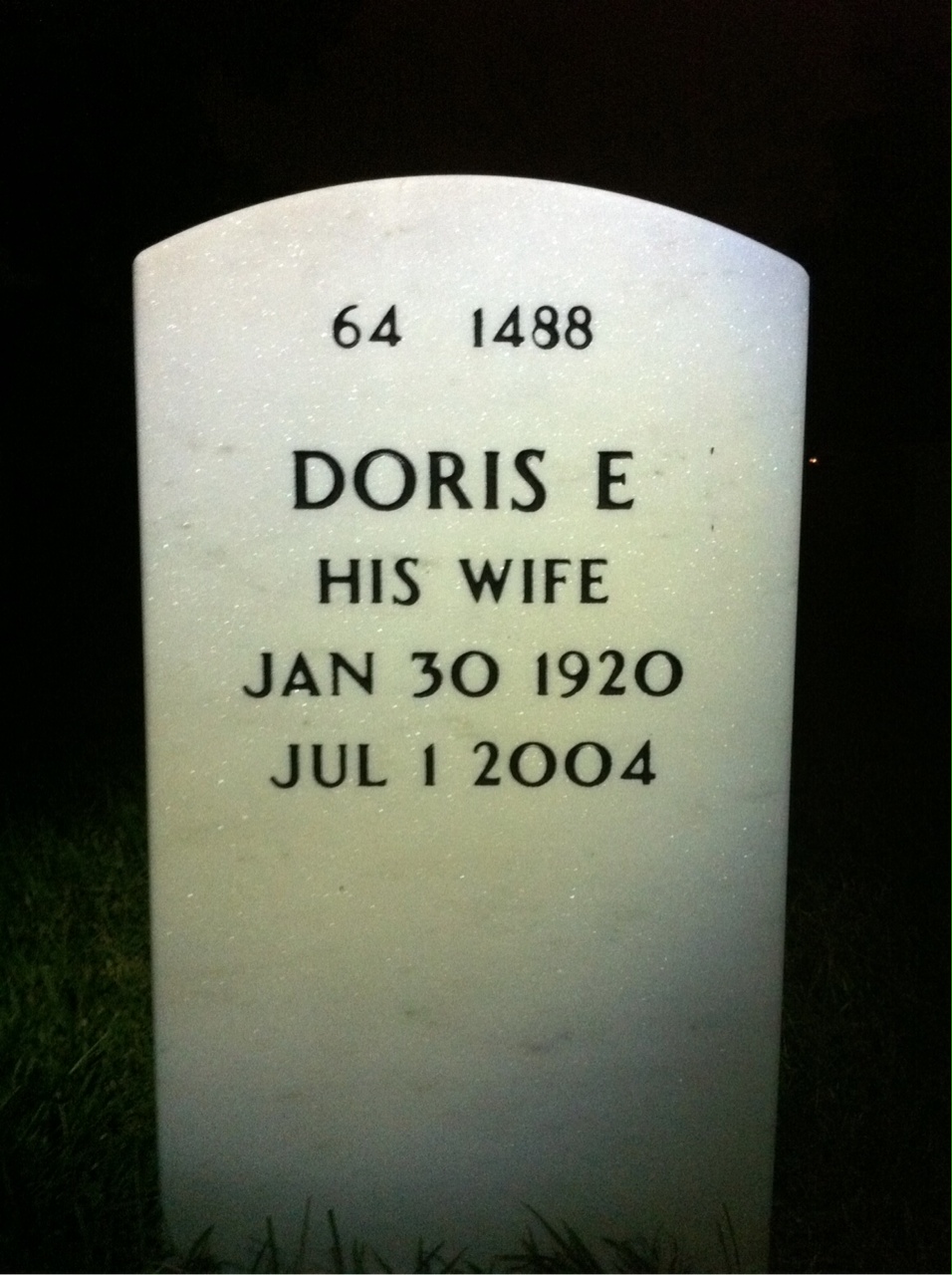 Back of headstone — Alvin Barber