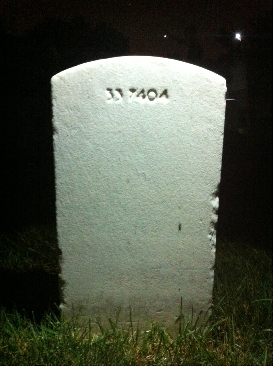 Back of headstone — William Hutchinson