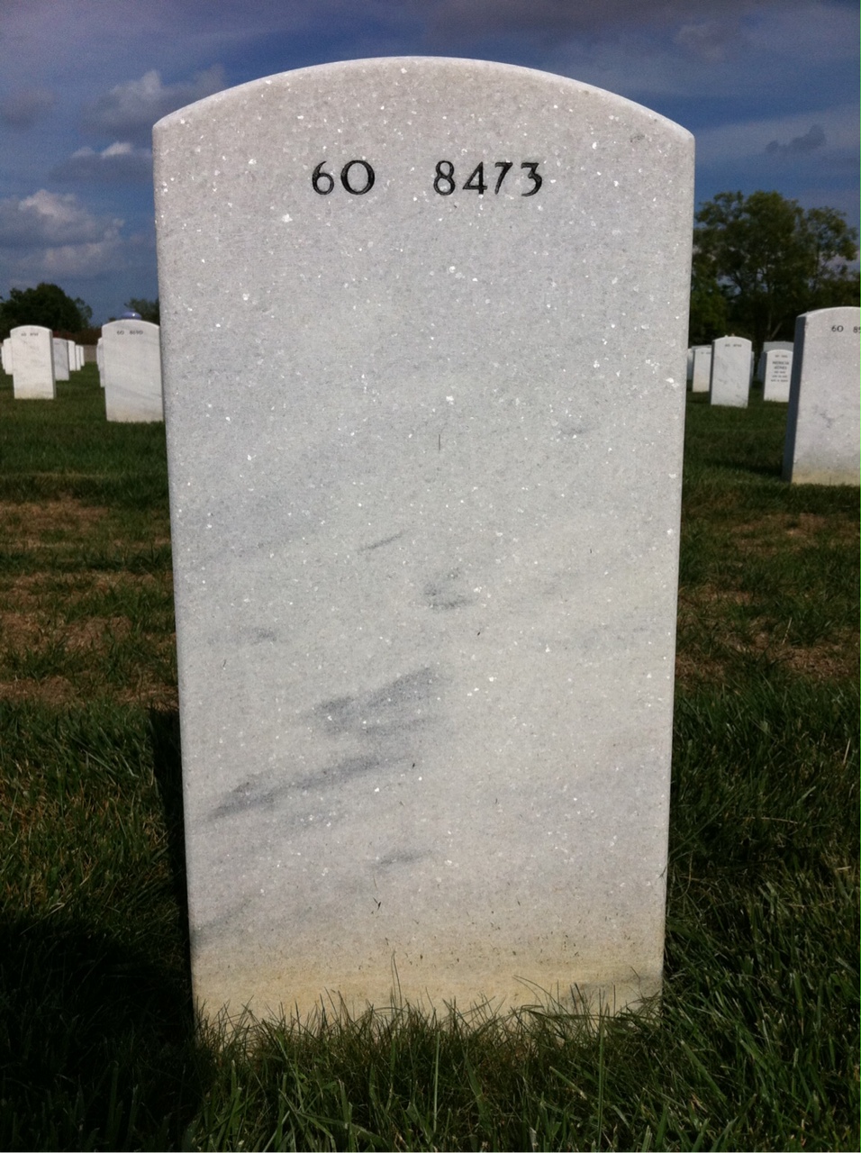 Back of headstone — Frank Odgers