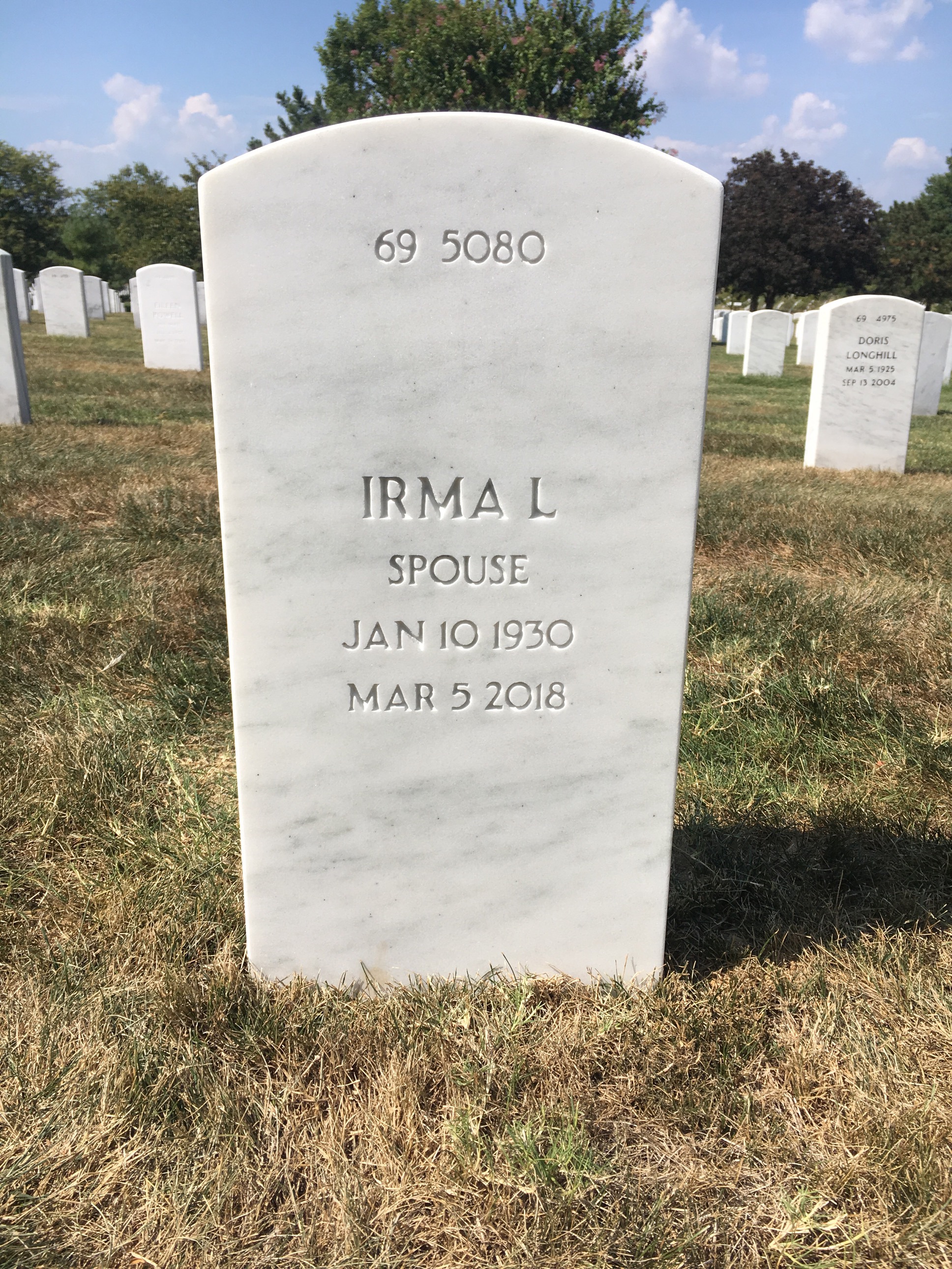 Back of headstone — Paul Mullins
