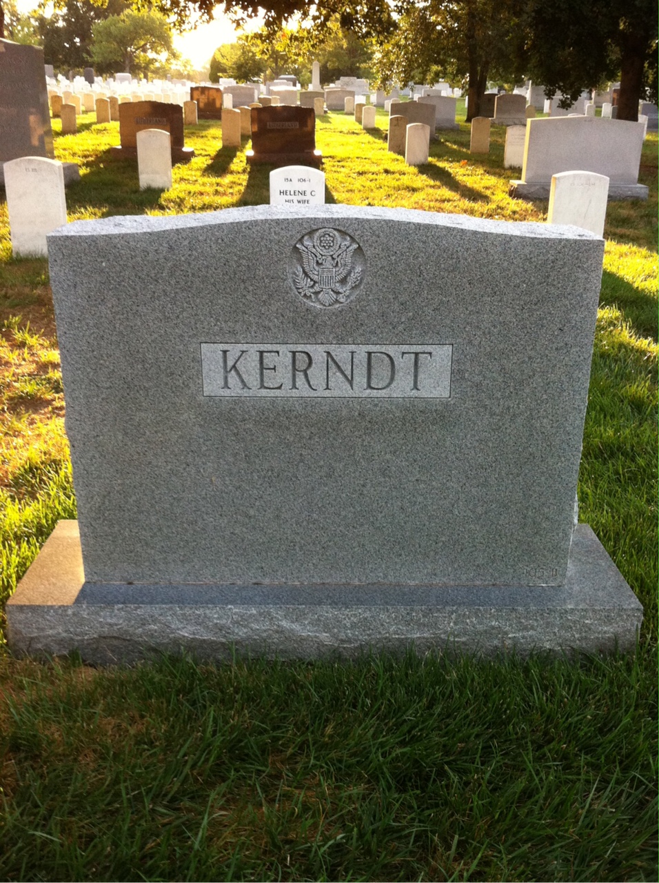 Back of headstone — Neuman Kerndt