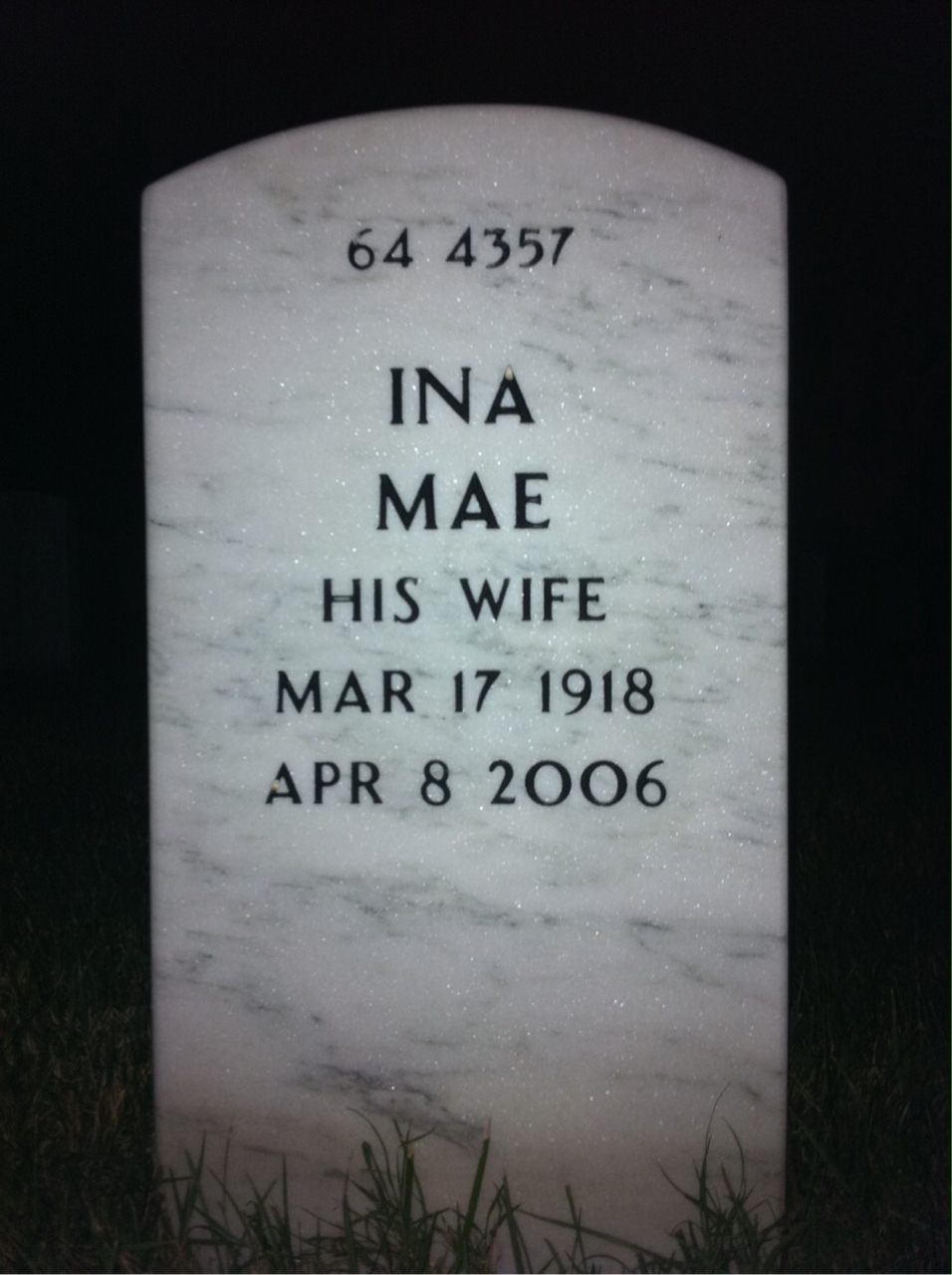 Back of headstone — Charles Casper