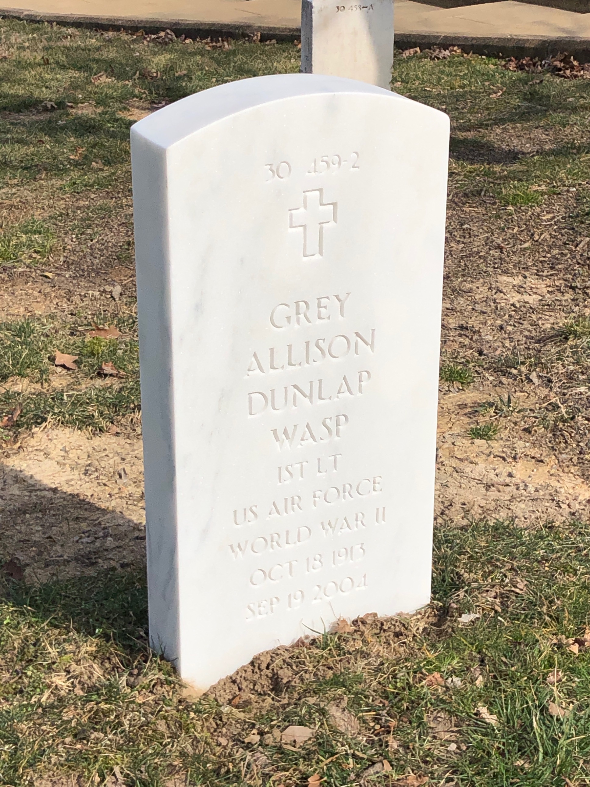 Back of headstone — Hugh Dunlap