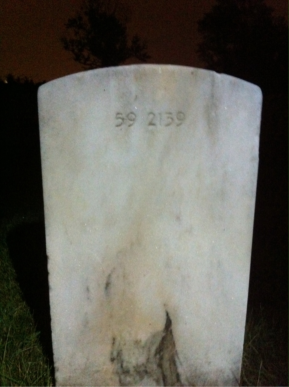 Back of headstone — Edward Mullinix