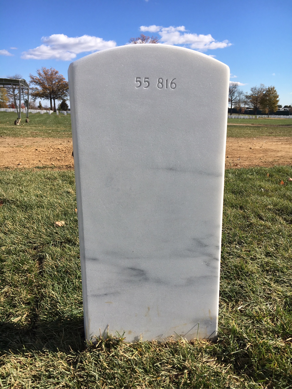 Back of headstone — Harold Moore