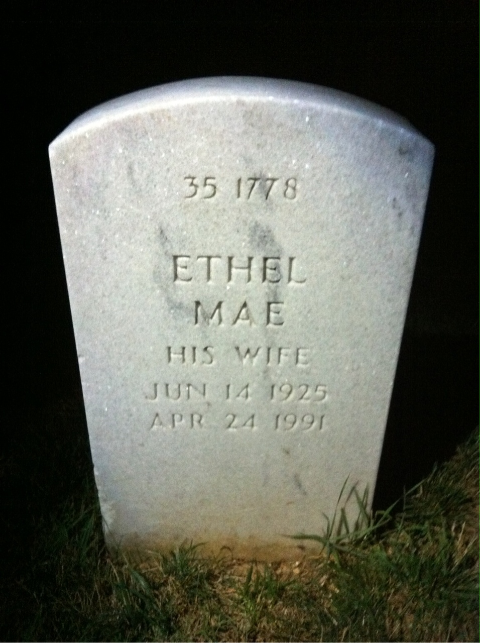 Back of headstone — Woodrow W Sydnor