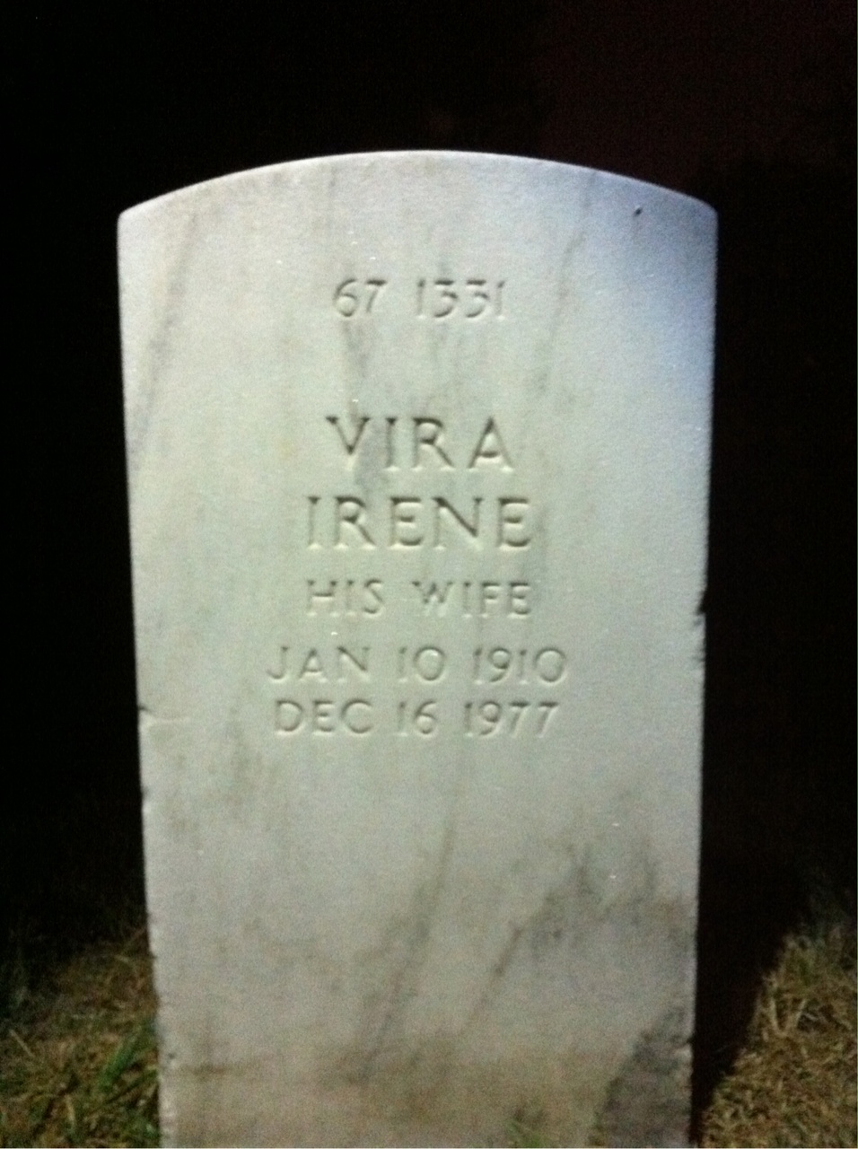 Back of headstone — Henry Albrecht