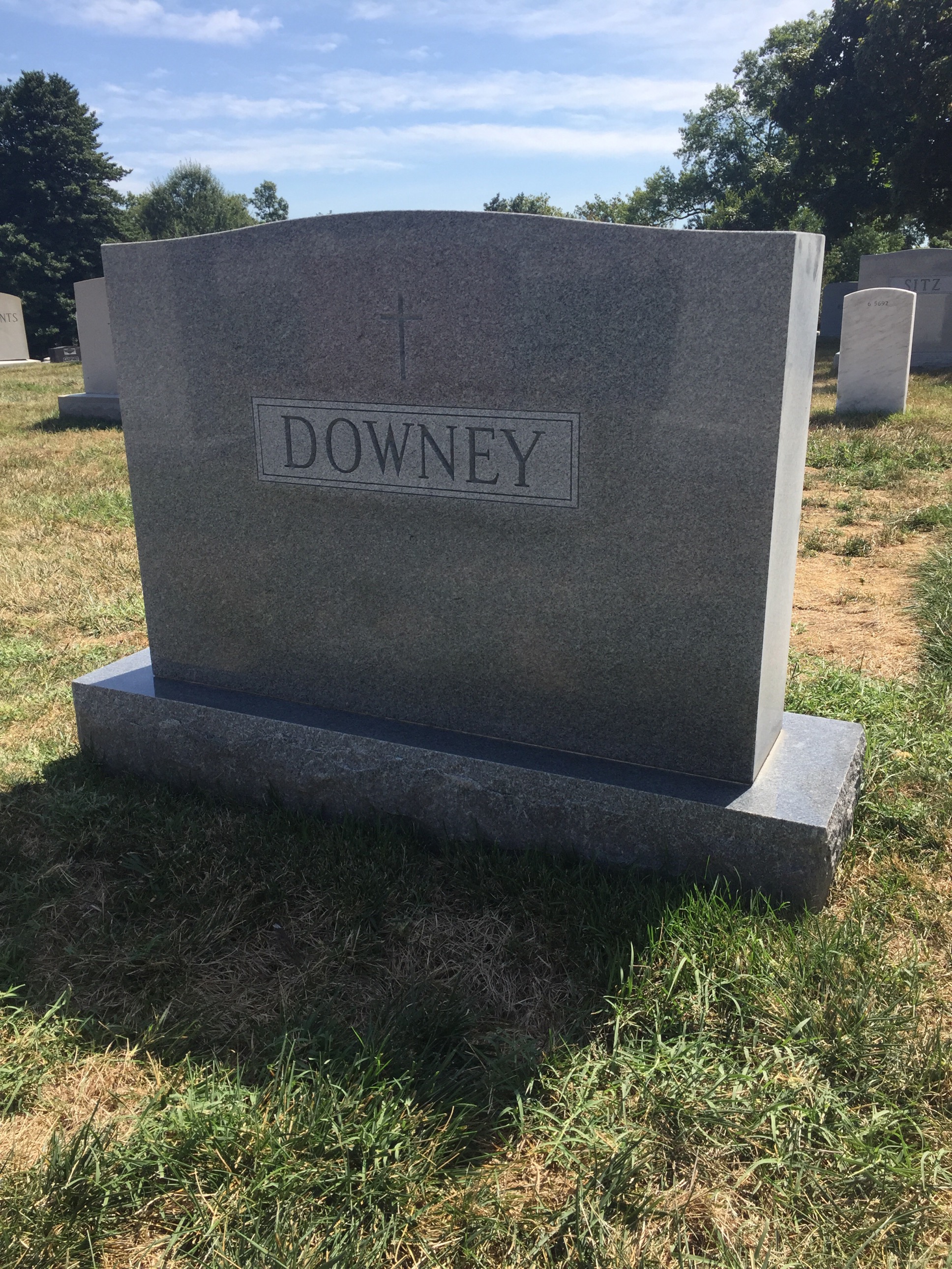 Back of headstone — William G Downey