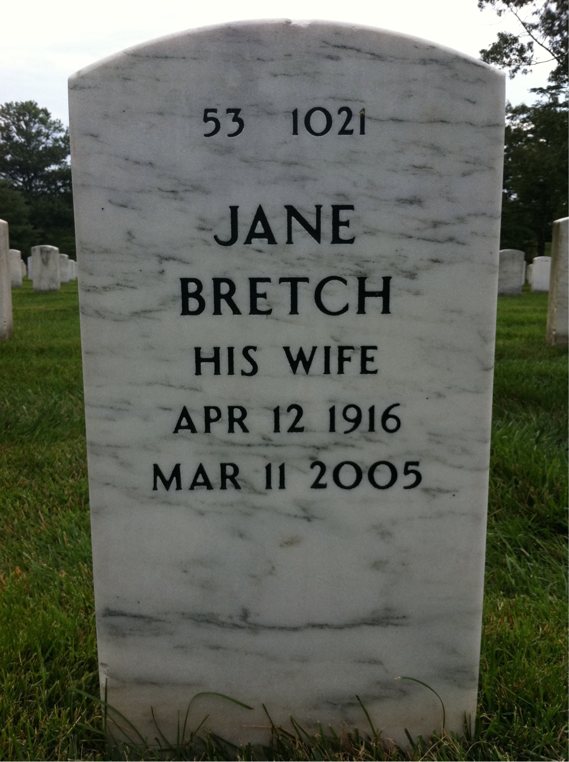Back of headstone — Romondt Budd