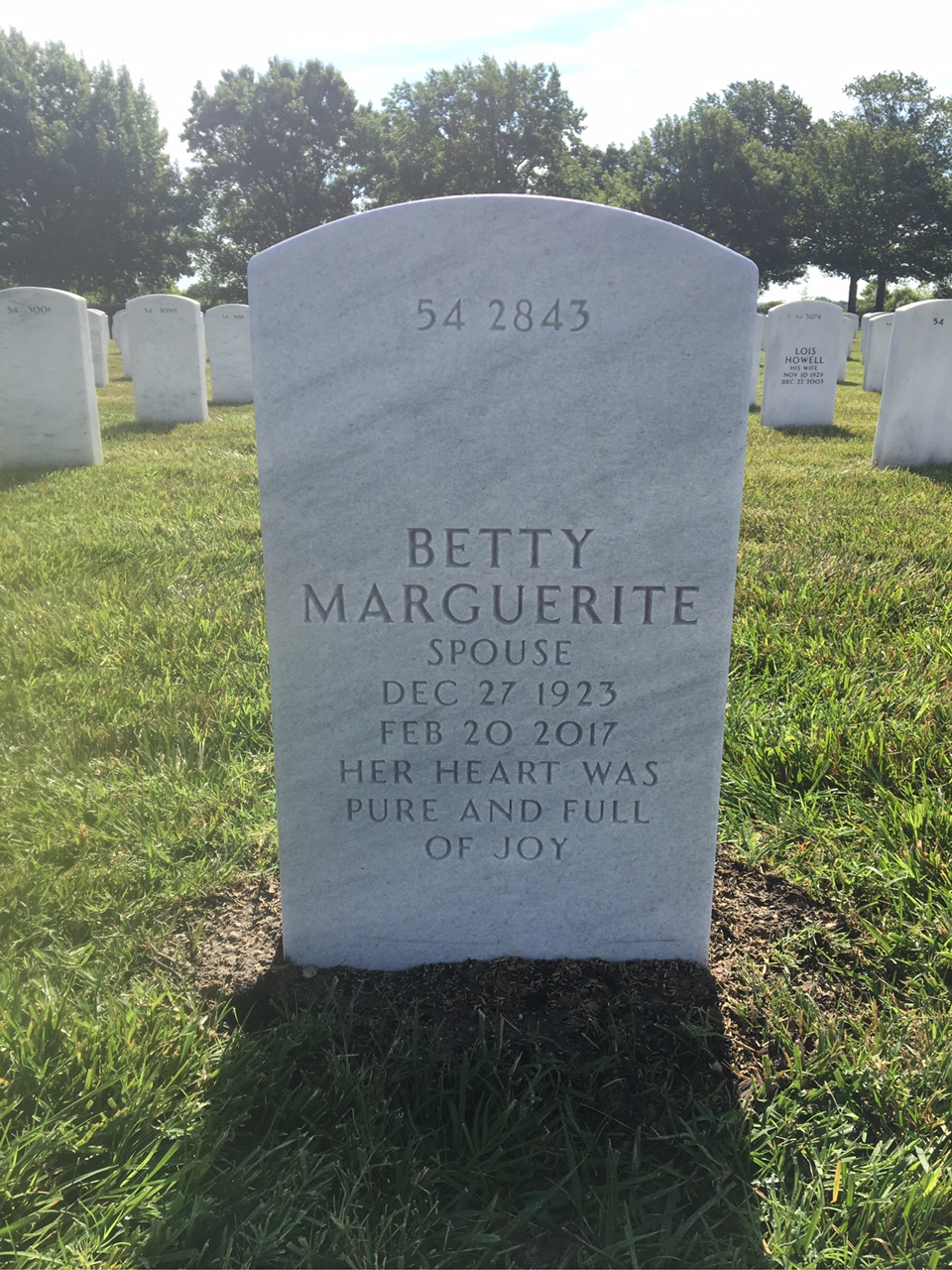 Back of headstone — Harry Hean
