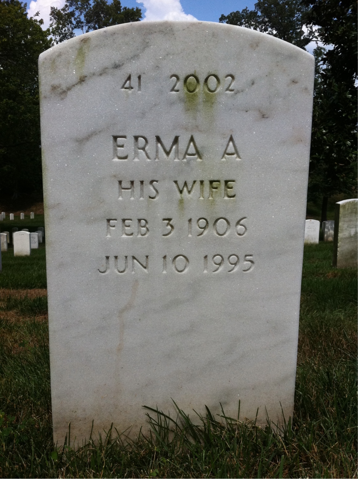Back of headstone — George S Davidson