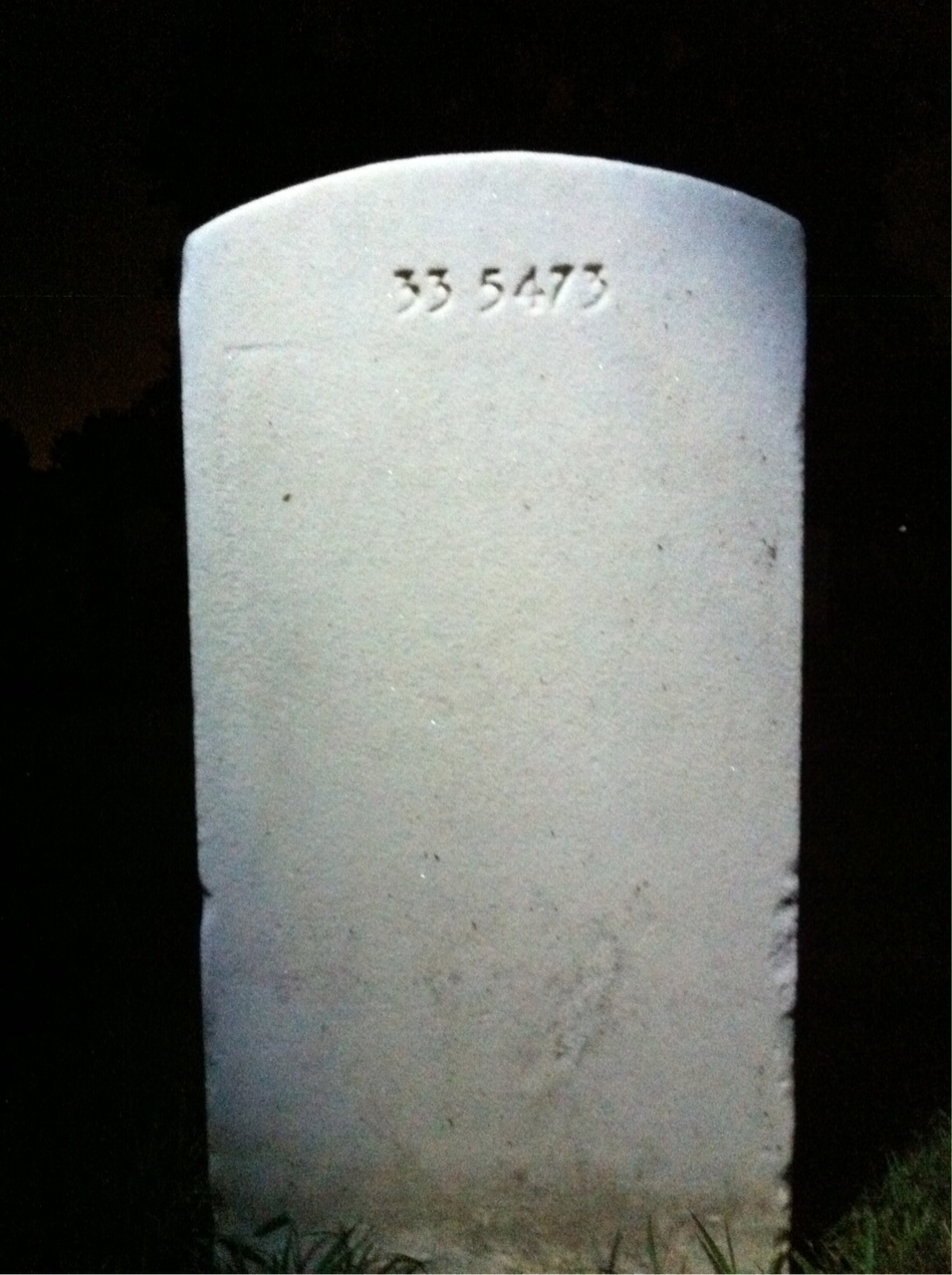 Back of headstone — James Mitchell