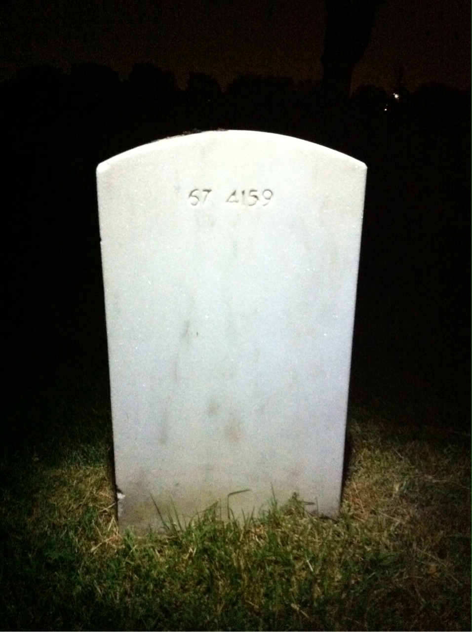 Back of headstone — William F Hiley