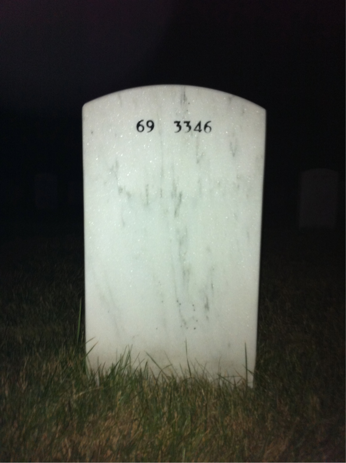 Back of headstone — William Hettinger