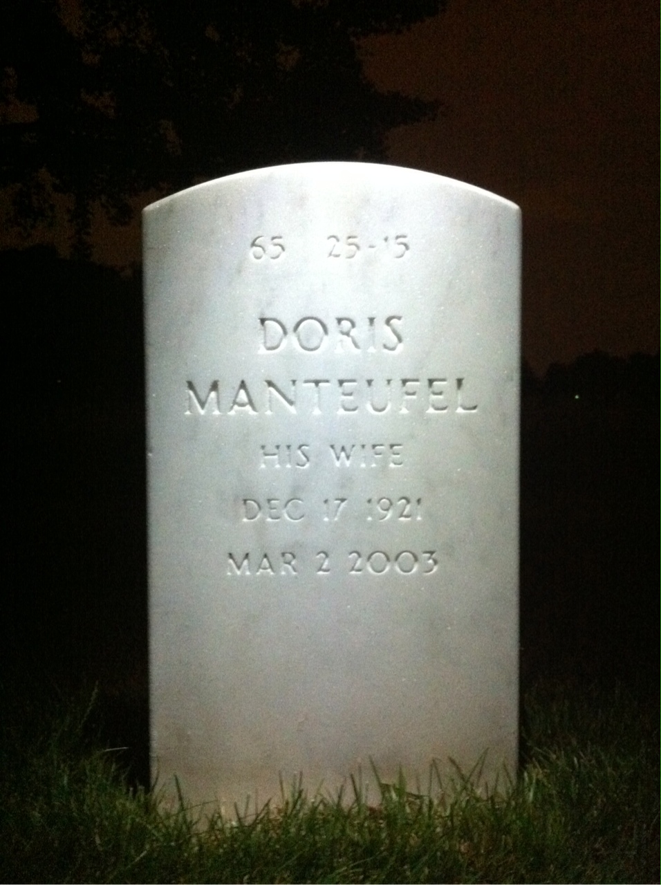 Back of headstone — Vernon Kramer