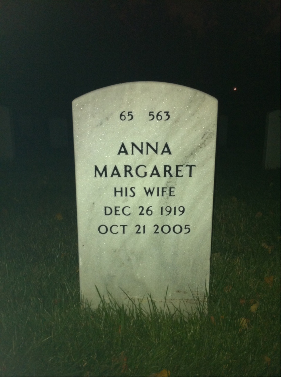 Back of headstone — Harold Lonergan