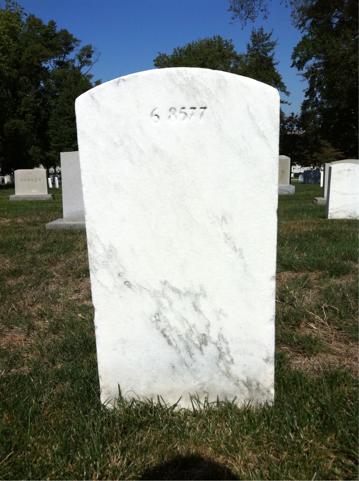 Back of headstone — Helen Morris