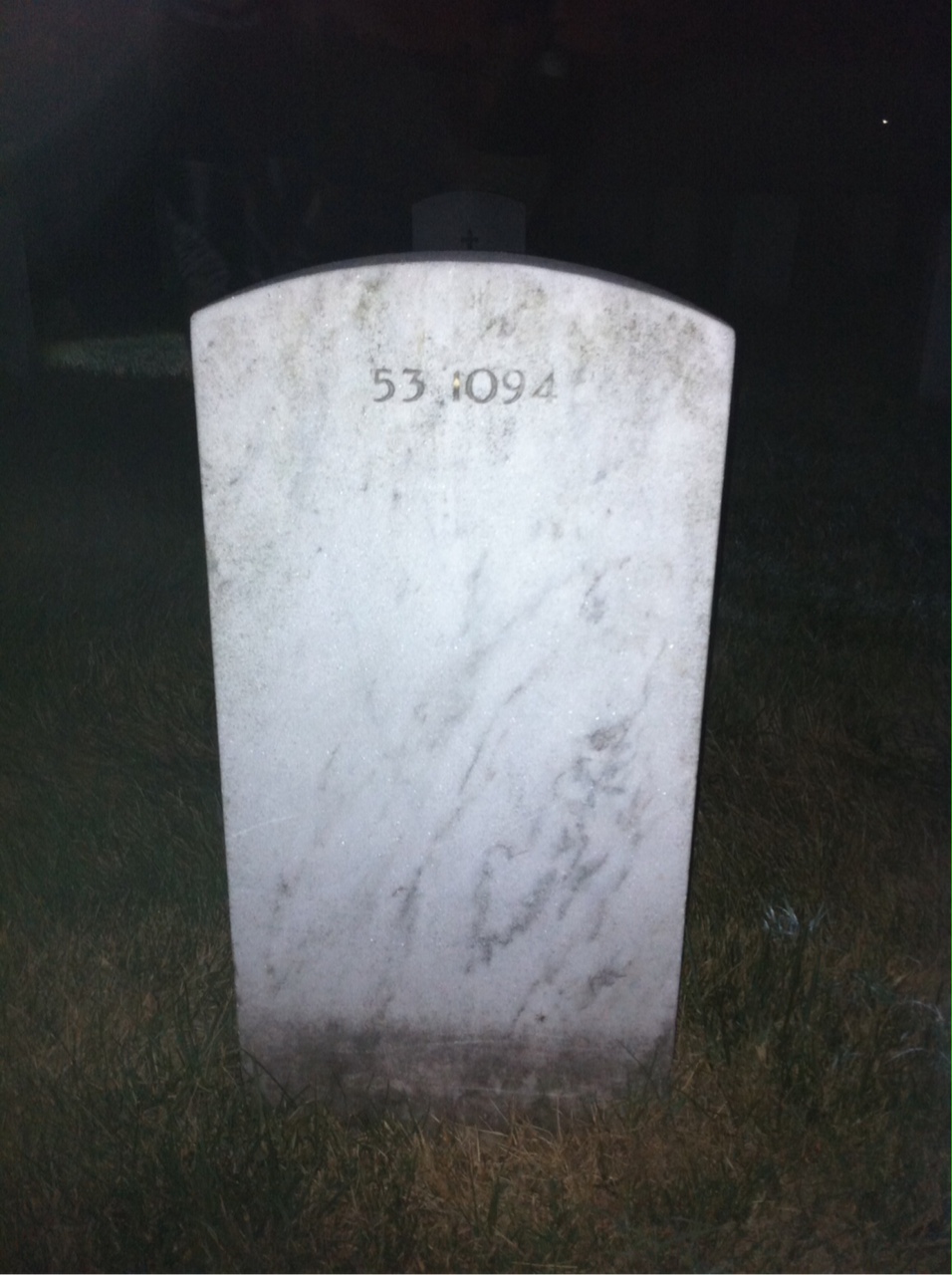 Back of headstone — Arthur Mcjunkin