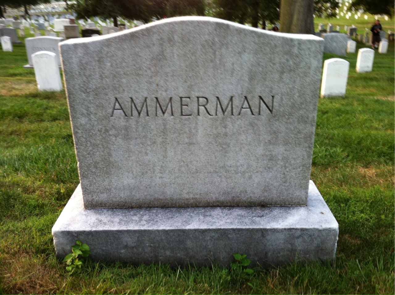 Back of headstone — Charles Ammerman