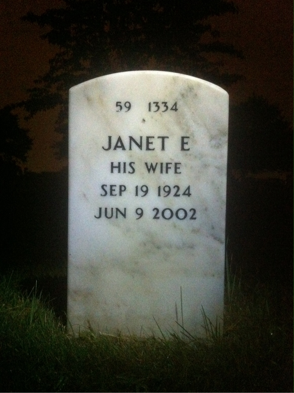 Back of headstone — Henry Schober