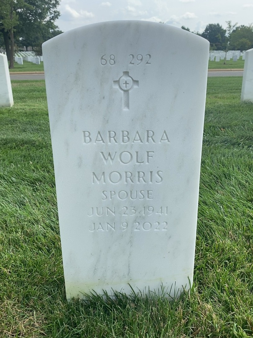 Back of headstone — Robert Morris