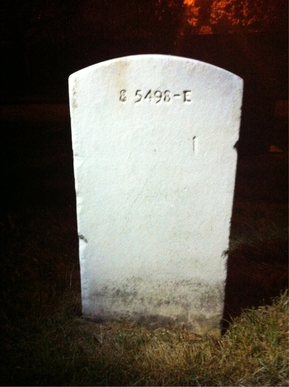 Back of headstone — William T Williams