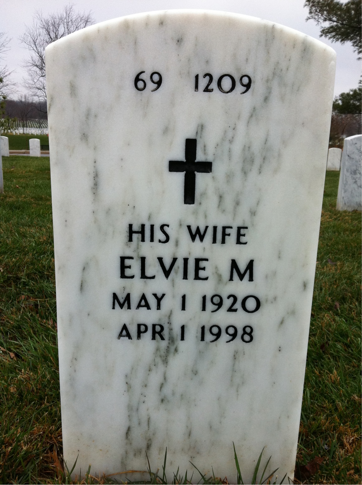 Back of headstone — Robert Miller