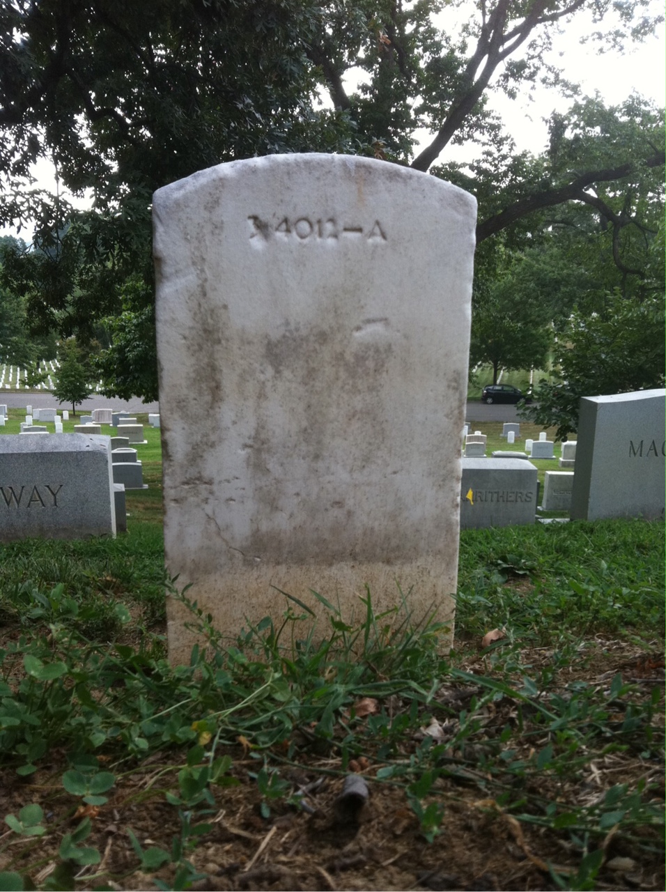 Back of headstone — William Moskosky