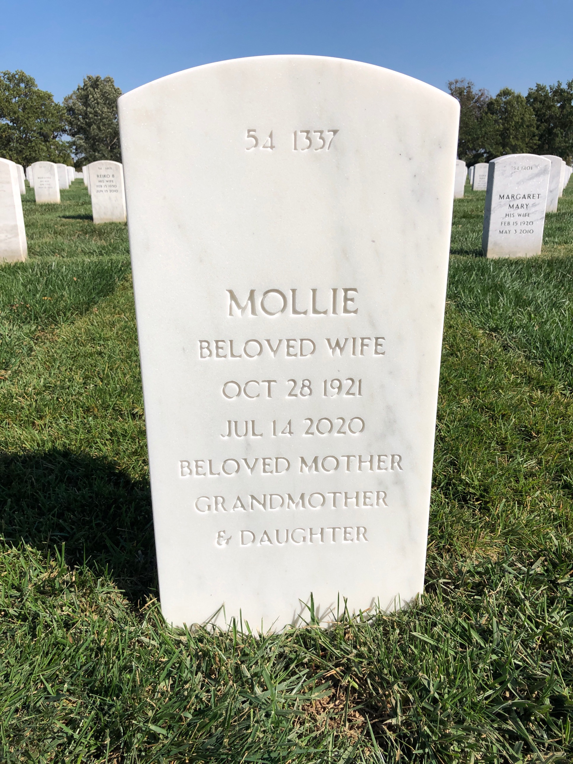 Back of headstone — Milton Drexler