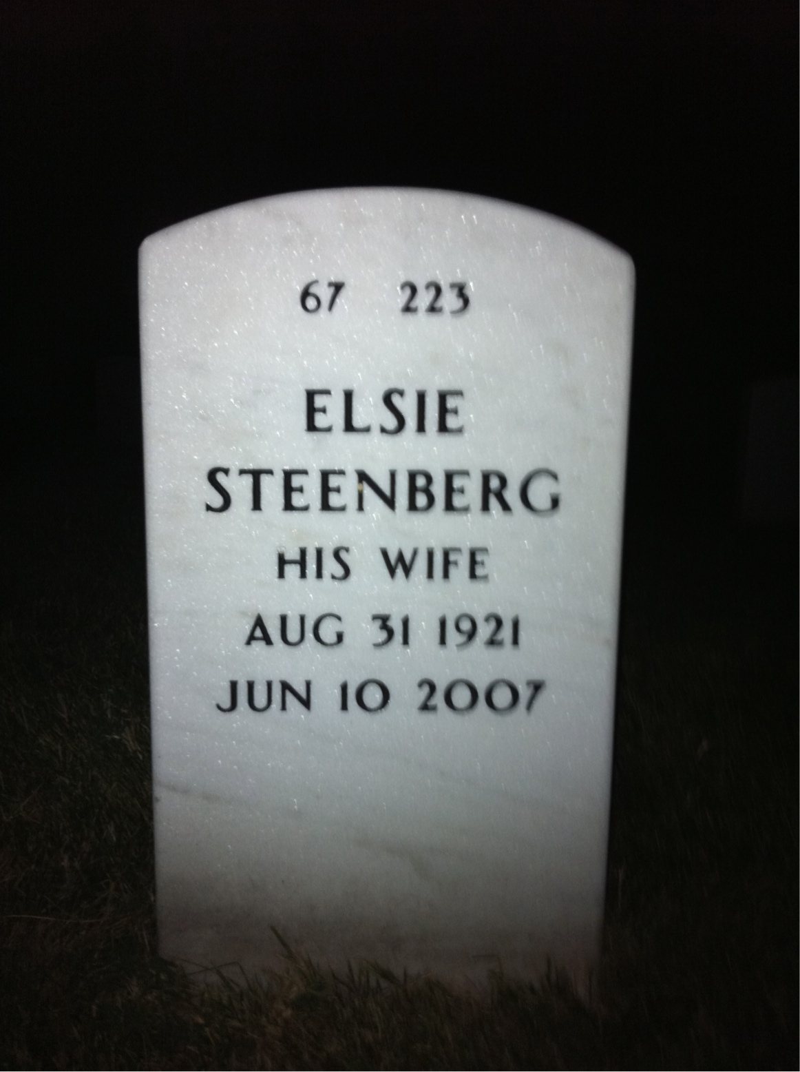 Back of headstone — Charles Reed