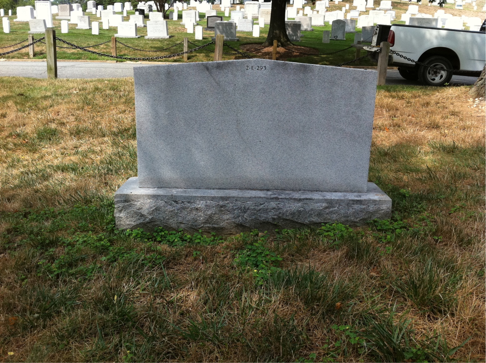 Back of headstone — Richard Corbin