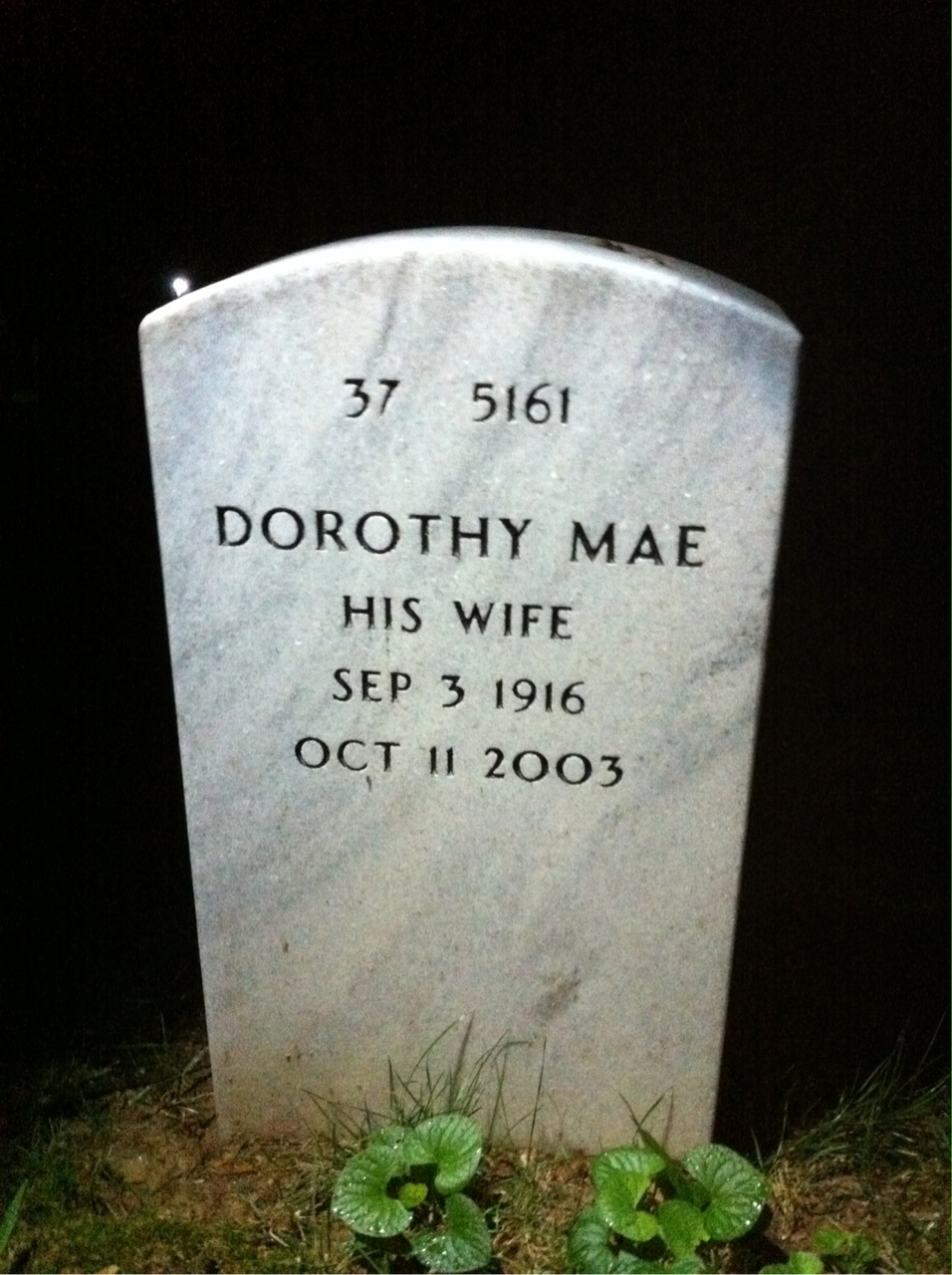 Back of headstone — Everett Smith